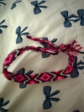 Handmade Pink Diamond Pattern Friendship Bracelet